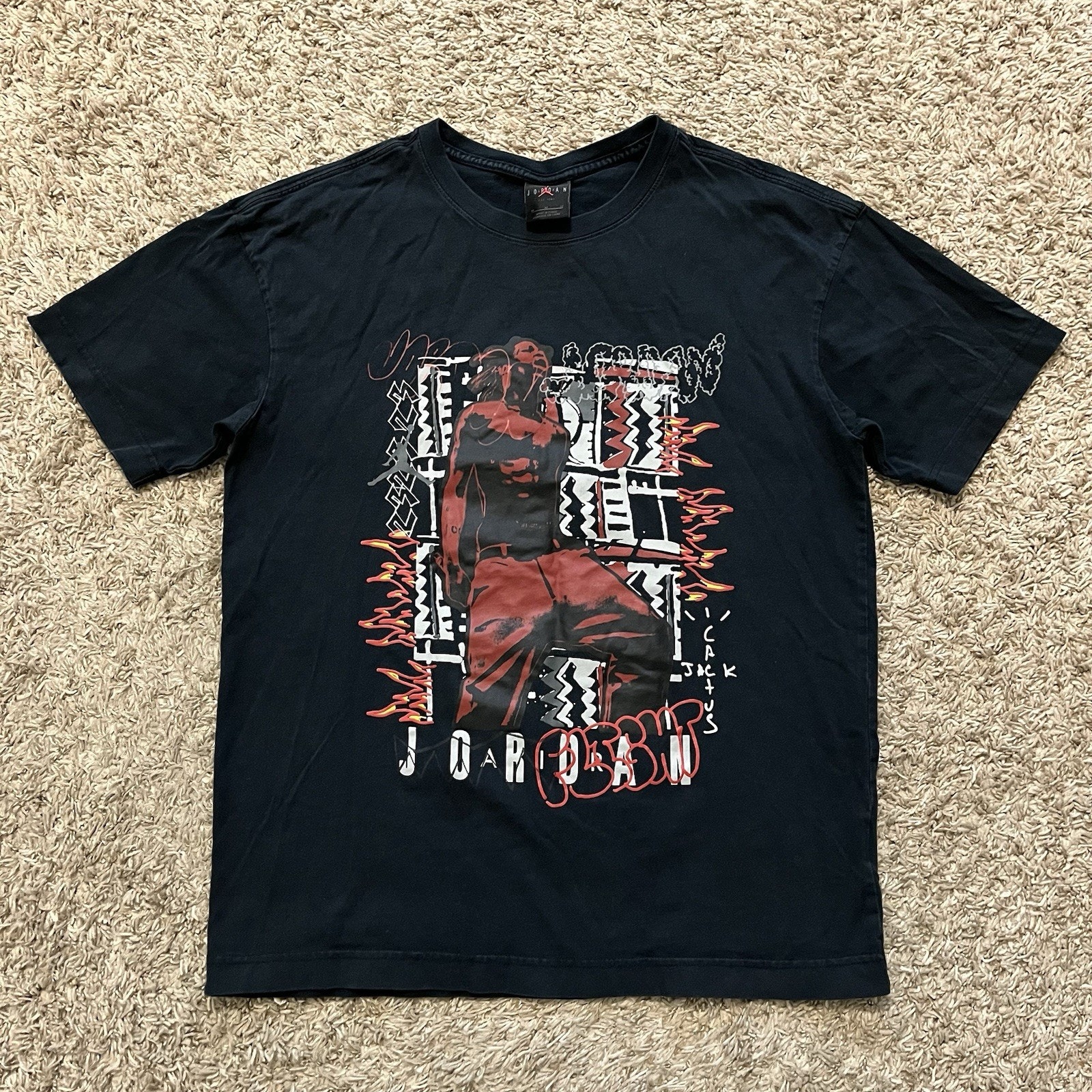 Nike Air Jordan Travis Scott Cactus Jack Flight Tee Shirt Medium