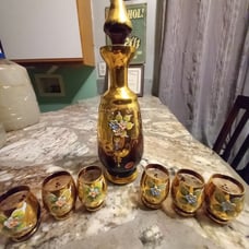 An antique chocolate pot