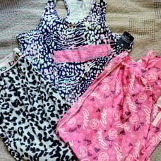 Lot of 2 Bebe Pijama pants and 1 Lady Princess PJ set pants+tank top XXXL New