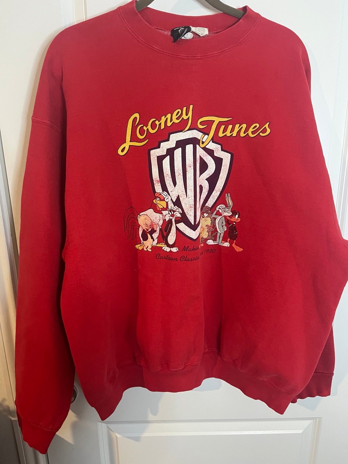 Warner Bros VTG 90s XXL Looney Tunes Crewneck Sweatshirt Bugs Taz Graphic Print