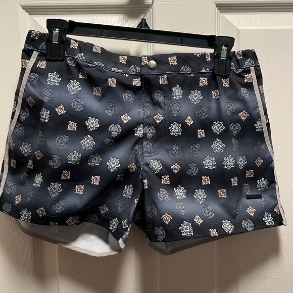 Parke & Ronen | Gunmetal Marquetry Print Angeleno Stretch Sz 31