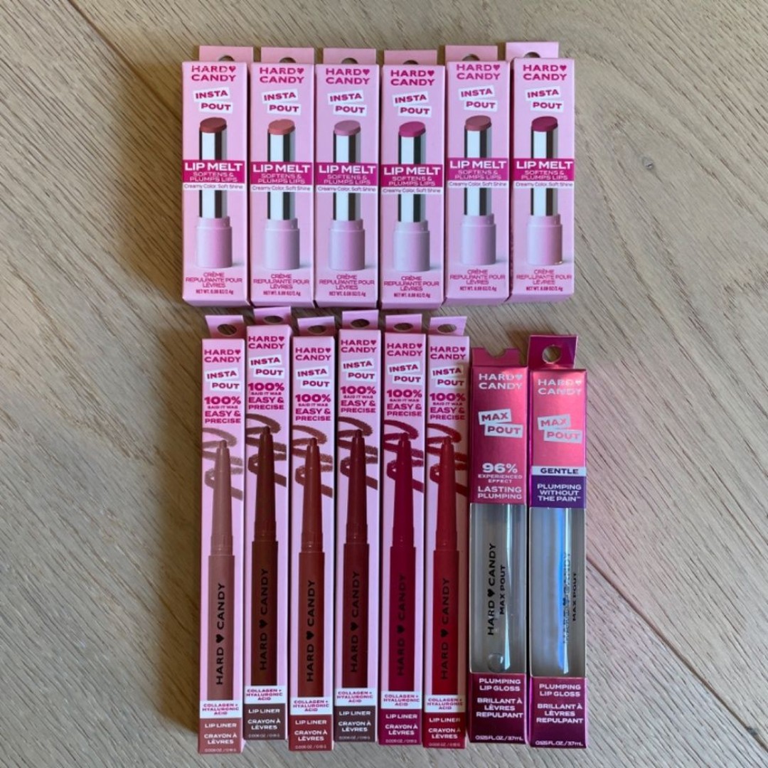 Hard Candy Insta Pout Lip Melts, Lip Liners & Max Pout Lip Glosses - Set of 14!