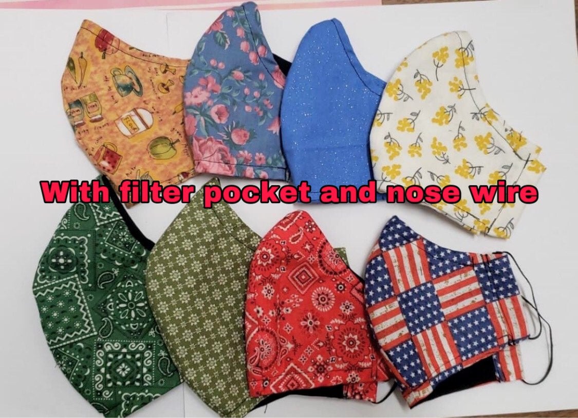 Washable face mask set of 8