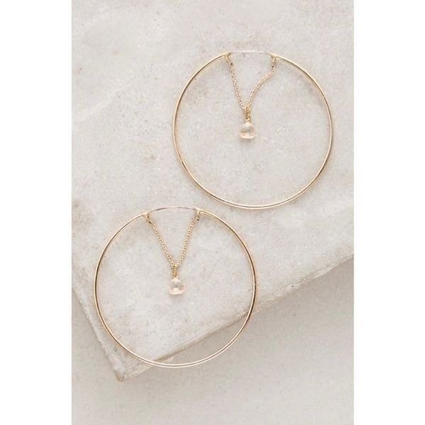 Anthropologie Gold Metered Hoops NWT