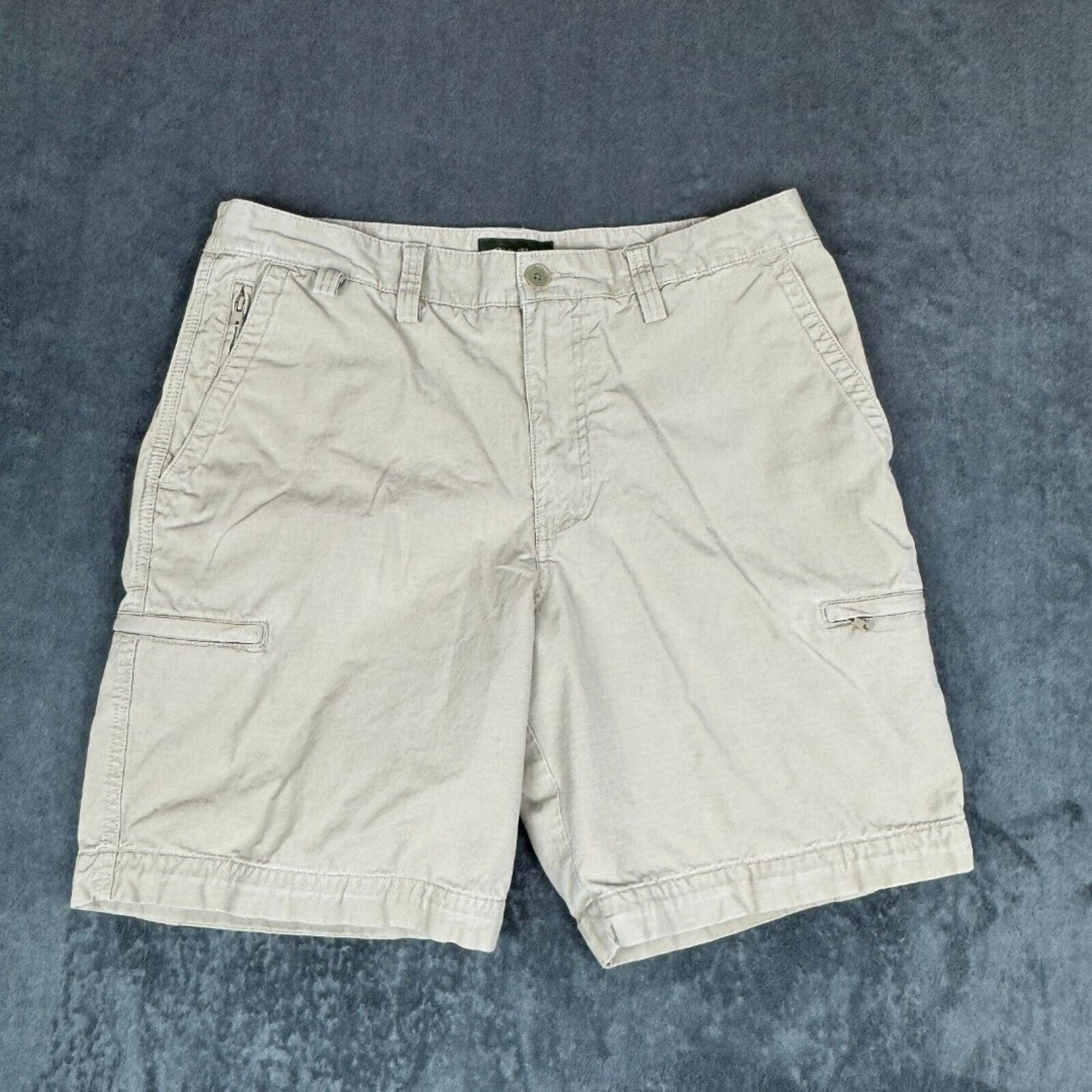 Eddie Bauer Shorts Mens 36 X 10 Khaki Beige Chino Hiking Outdoor Cotton