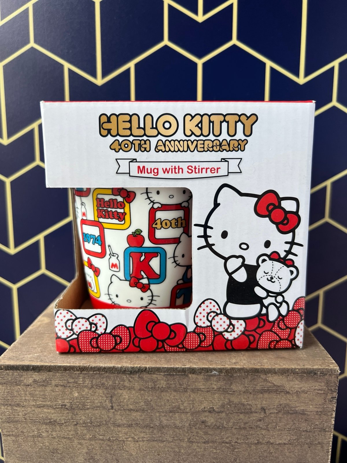 Sanrio Hello Kitty 40th Anniversary 1974 Ceramic Mug and Stirrer