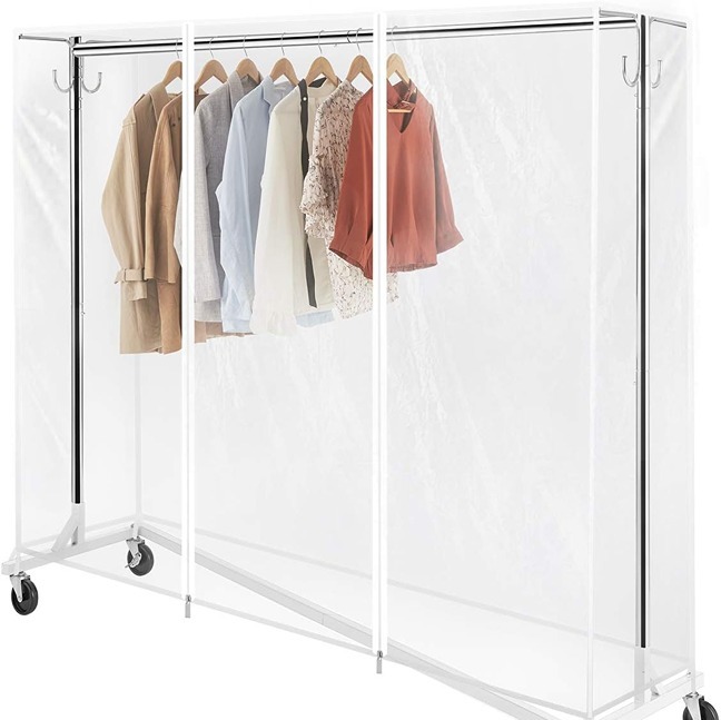 Industrial Pipe Z Base Clothing Garment Rack on Wheels with Brakes -98zs