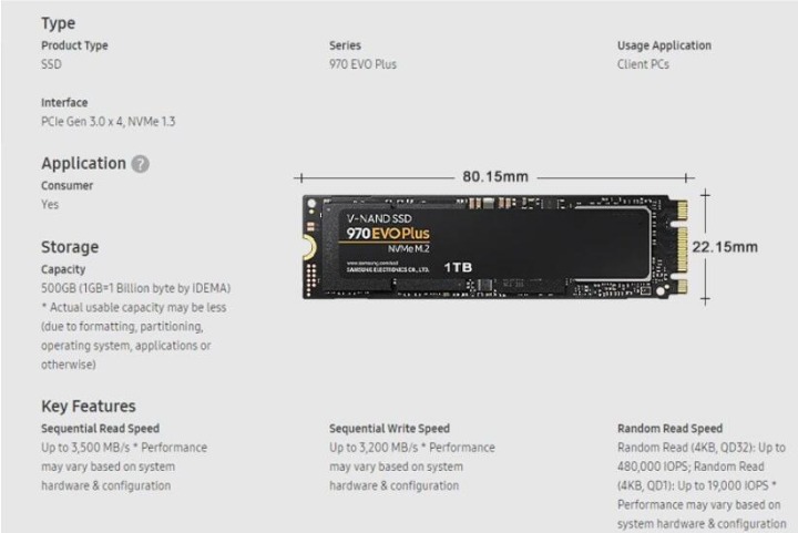 SSD 1TB M.2 2280 laptop and desktop storage drive