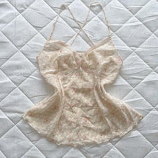 90s ballet core floral print sheer cami