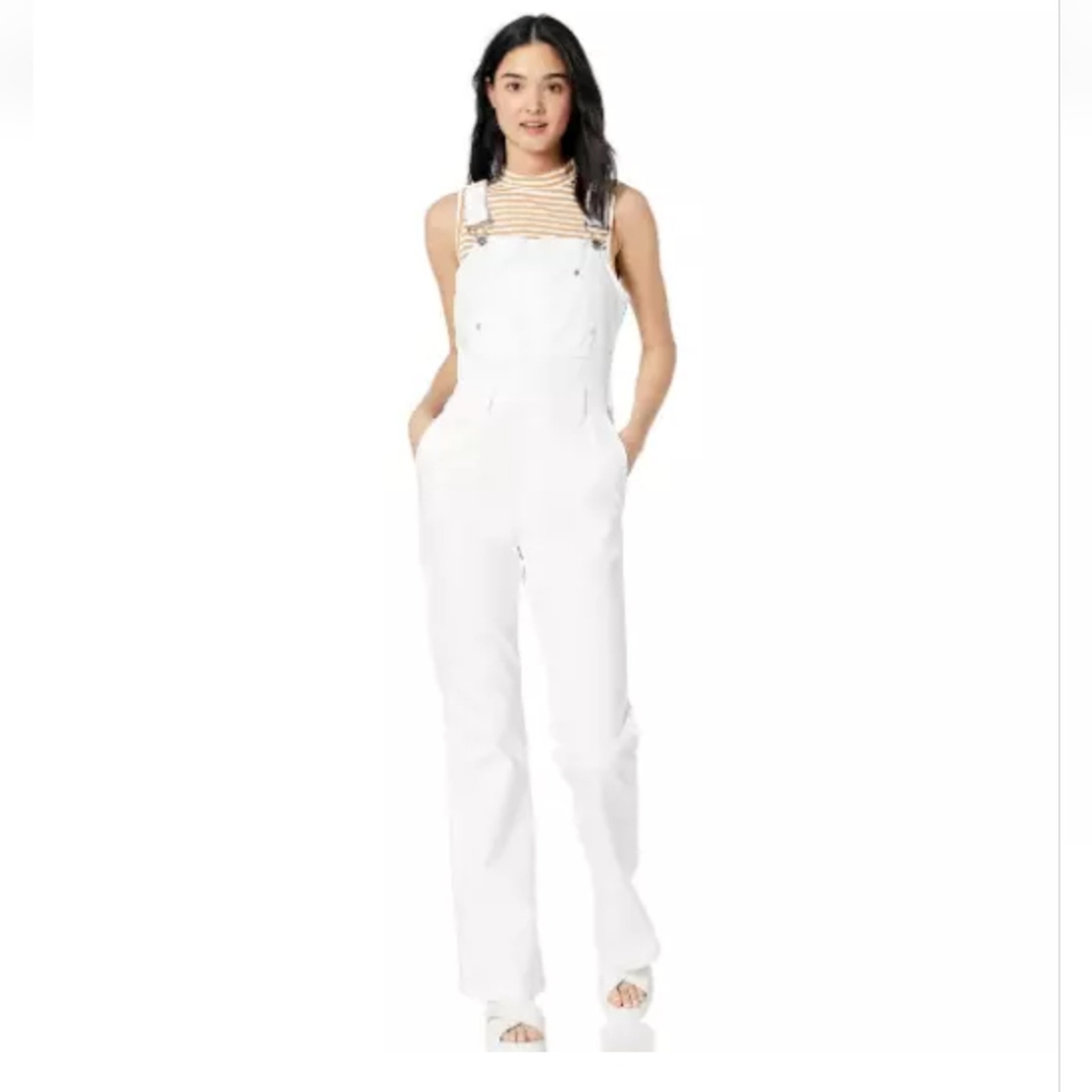 Volcom Georgia May Jagger Fitted Overall, White, Women's XXL