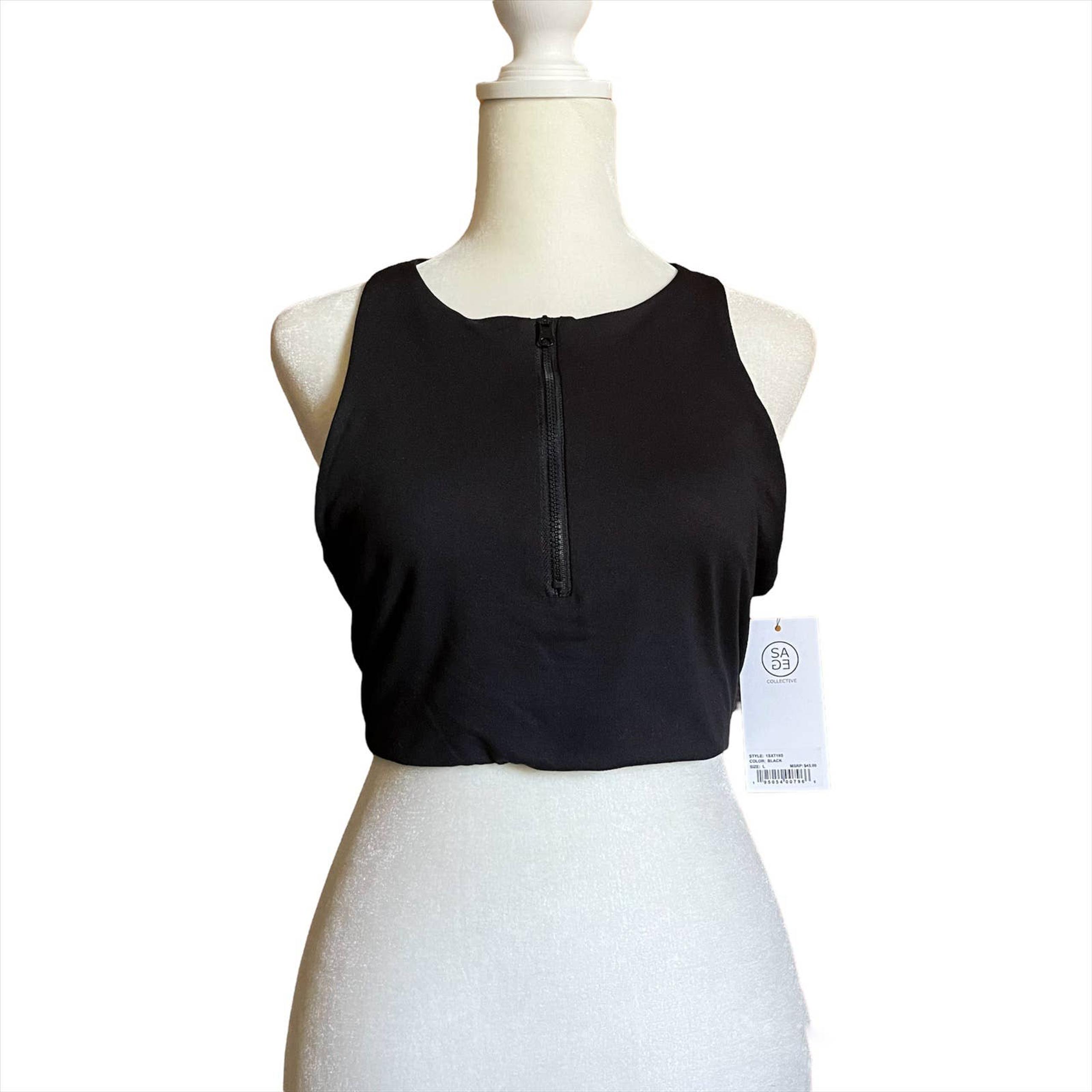 NWT - Sage Collective Black Sports Bra (Size: L)