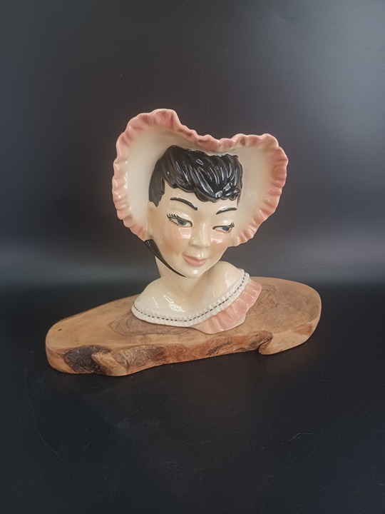 Vintage Ceramic Arts Studio Italian Barbie Head Vase - 7.25 T x 5.75 L x 3.25 W
