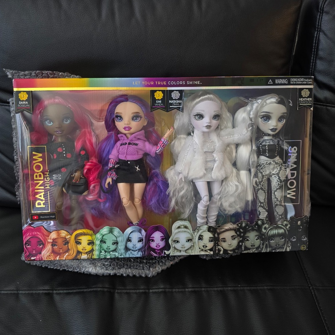 Rainbow High Shadow High Daria Roselyn, Emi Vanda, Natasha Zima 4pcs dolls.
