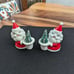 Rare- Vintage- Holt Howard- Porcelain- Santa- Candle Holders- Kitsch- Mid Mod
