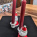 Rare- Vintage- Holt Howard- Porcelain- Santa- Candle Holders- Kitsch- Mid Mod