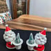 Rare- Vintage- Holt Howard- Porcelain- Santa- Candle Holders- Kitsch- Mid Mod