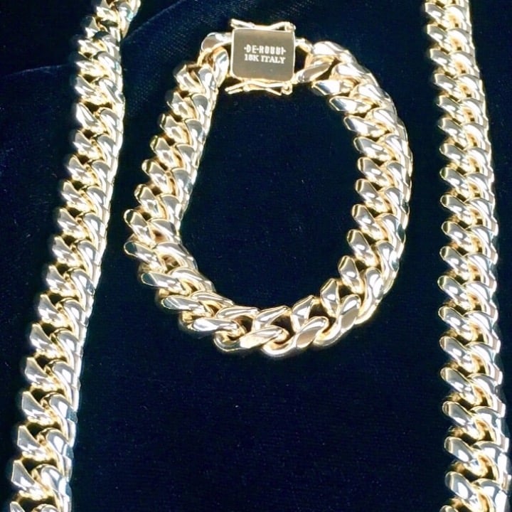CUBAN LINK 18K GOLD NEW CHAIN ITALY