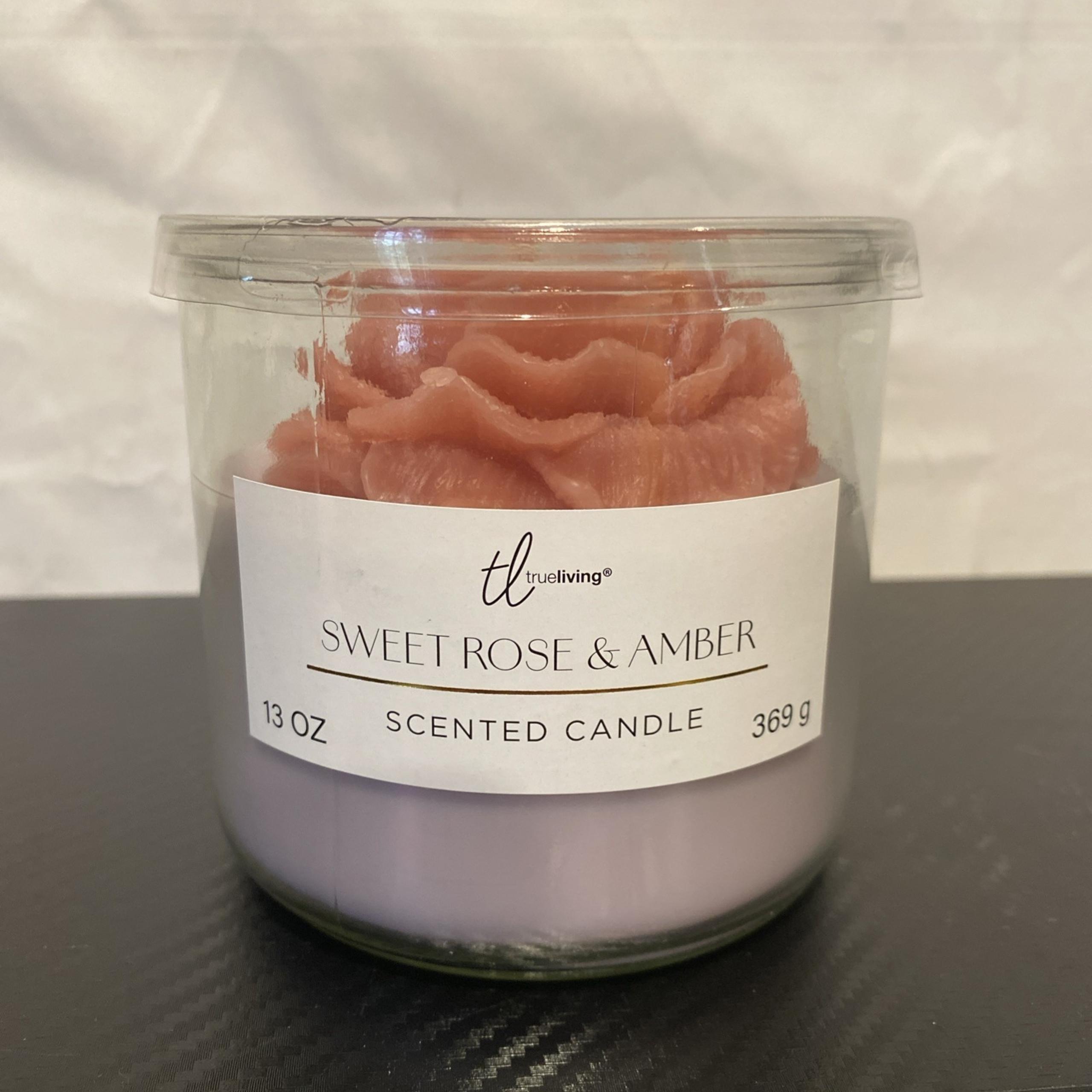 Trueliving  Sweet Rose and Amber 13 oz Scented candle