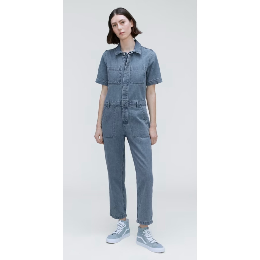 Everlane Supersoft Jean Coverall in Medium Blue Denim Size 6