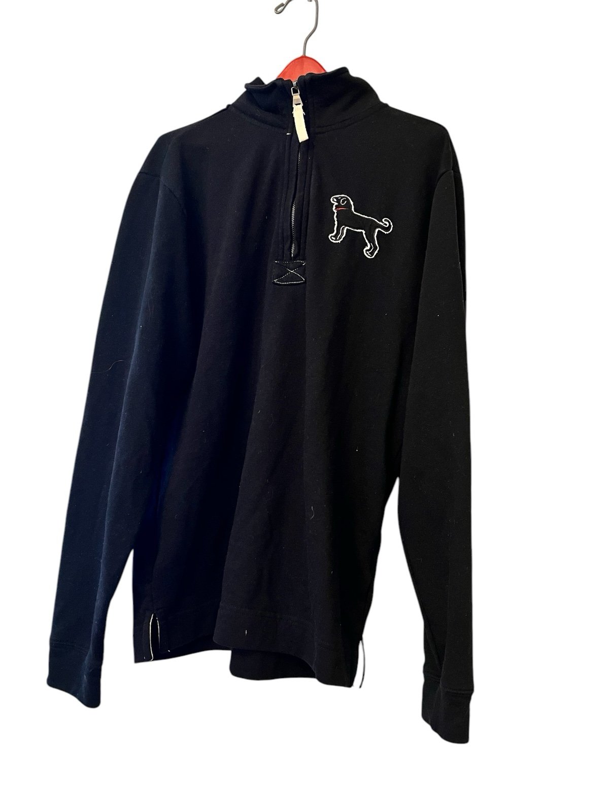 The black dog Martha’s Vineyard black 1/4 zip pullover sz sm vintage collection