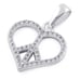 Peace & Love Clear CZ Sterling Silver Pendant New