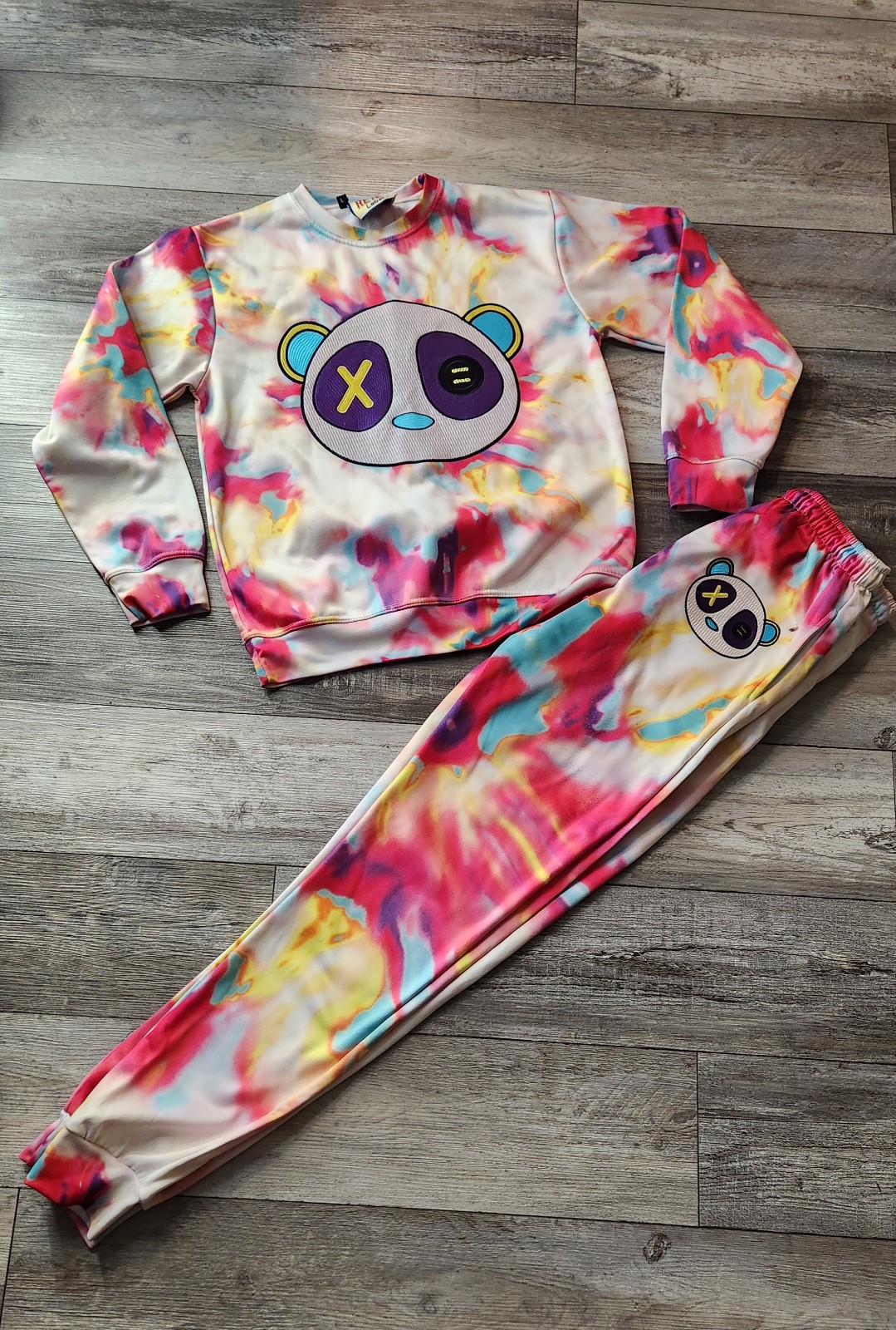Retro Label Max Panda Tie Dye Watermark Sweatsuit