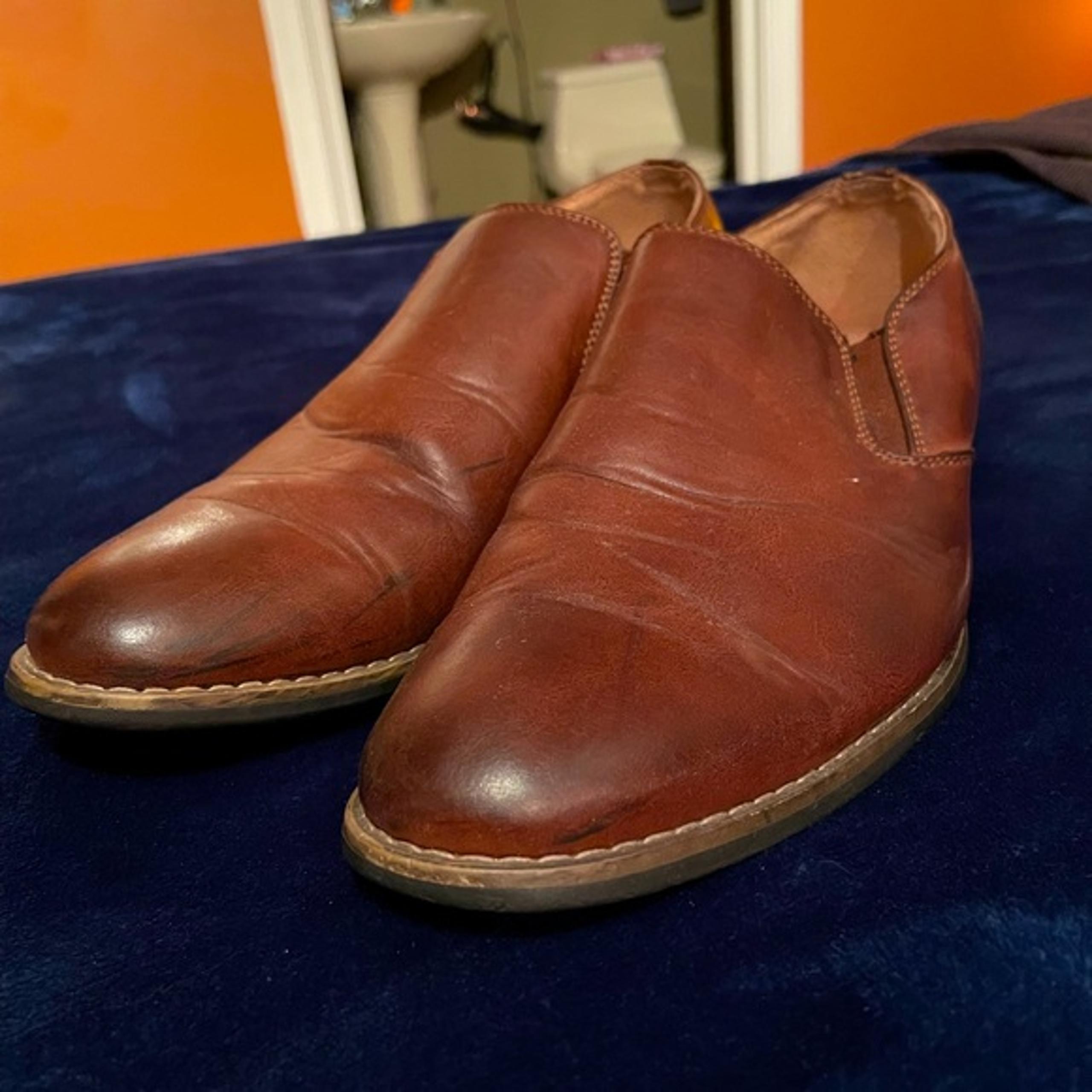 Mens Adolfo Size 8.5 Brown Dress Shoes