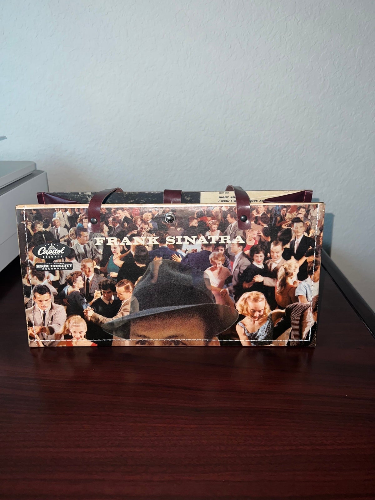 Frank Sinatra leather album handbag (autograph inside)