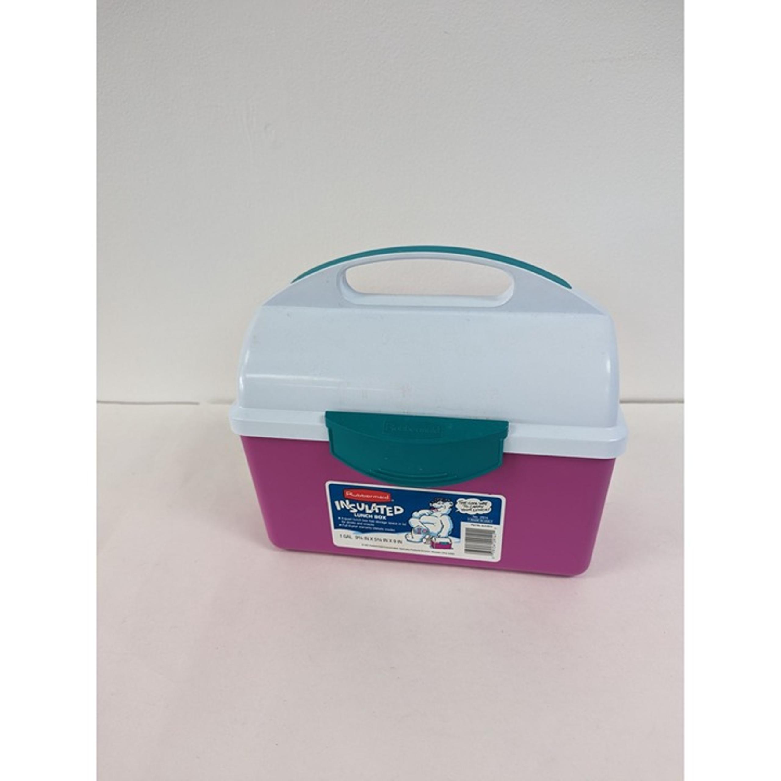 Vintage Rubbermaid Clik Pink and Green Lunch Box- Pail Latch Cooler Model 2914