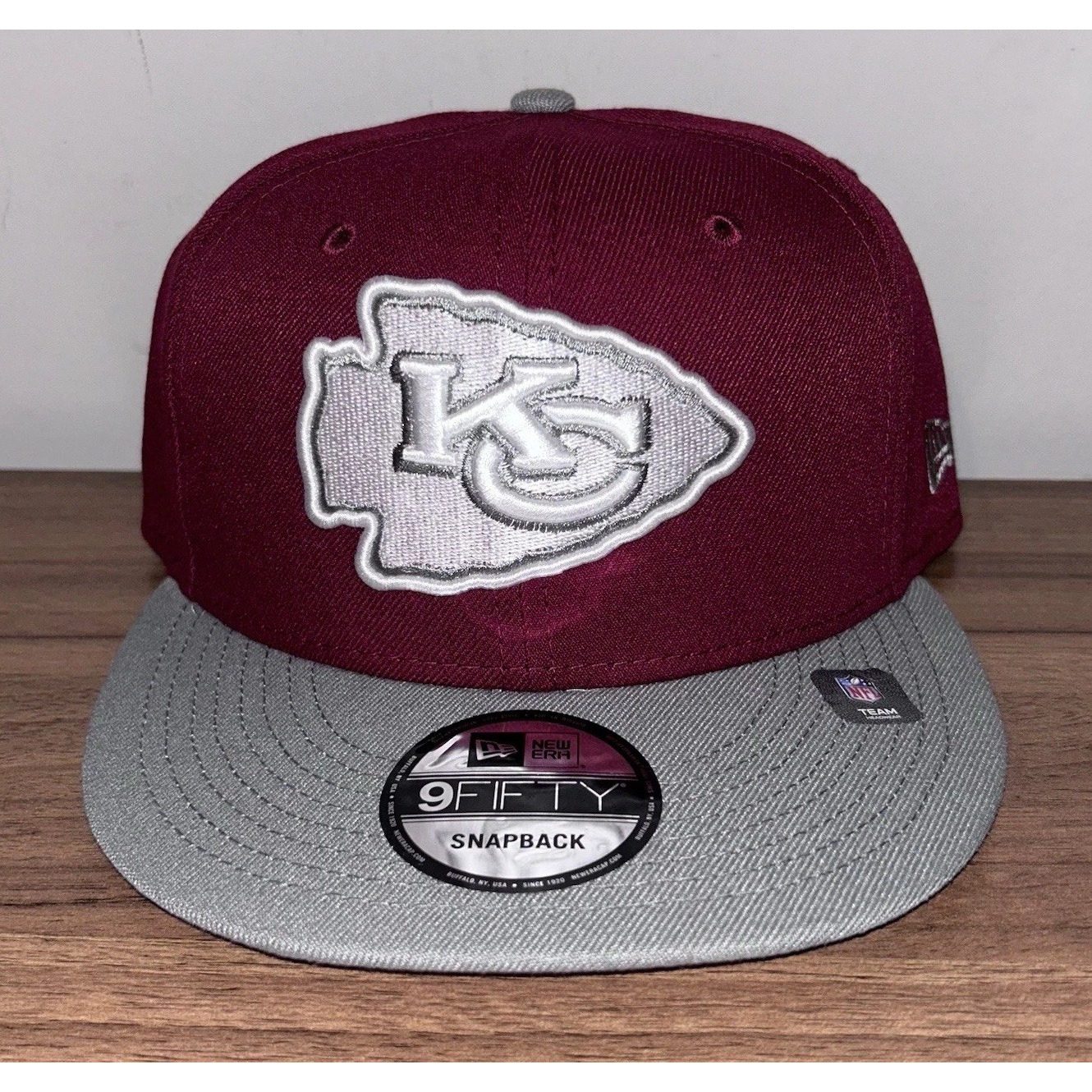 New Era Kansas City Chiefs 9Fifty 2 Tone Pack Snapback Hat Cap Burgundy / Gray