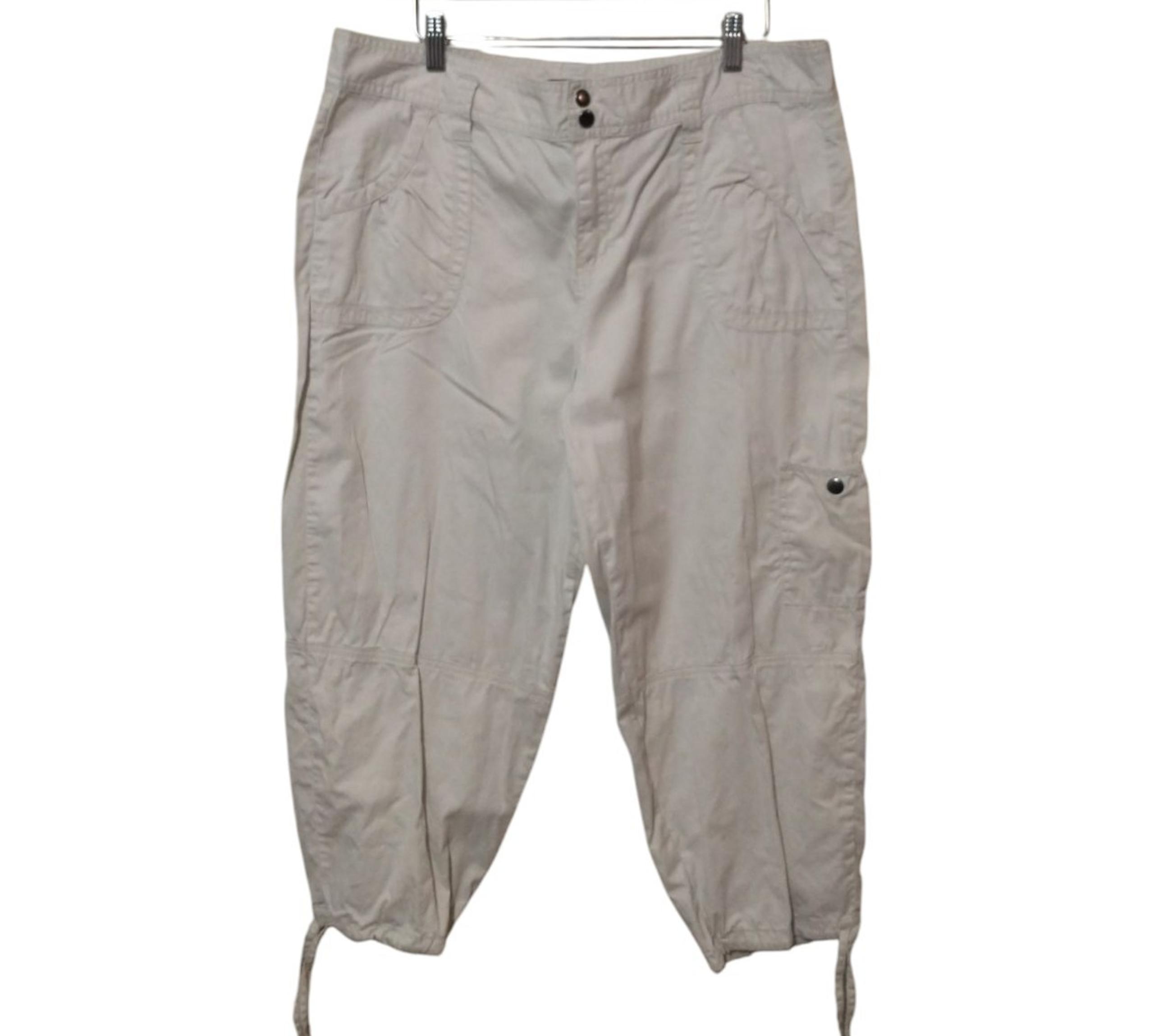 Calvin Klein Women's Casual Cream Cargo Pants. (Size/ 14)
