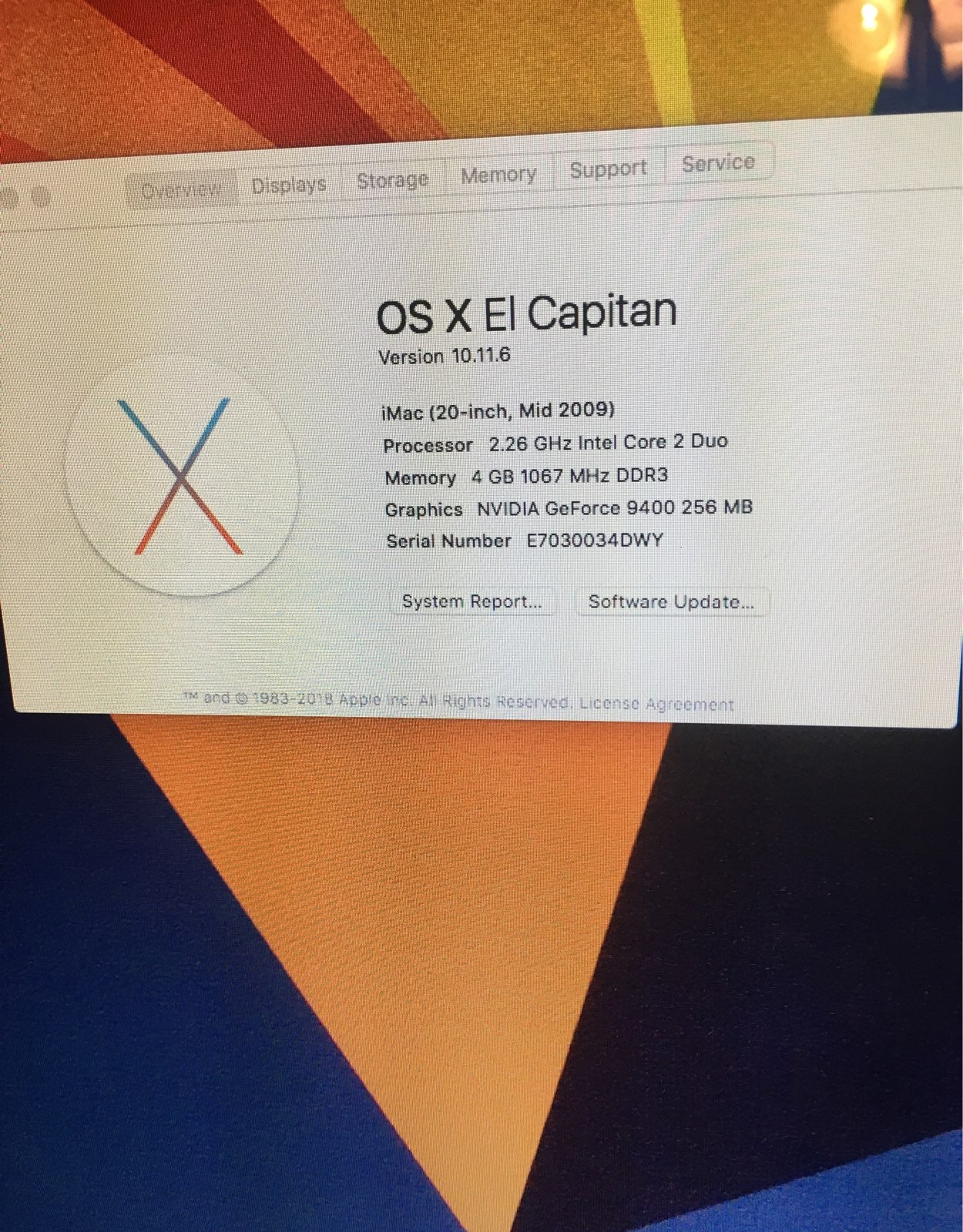 IMac late 2009 21.5 C2D 2.26GHz 500GB H