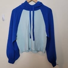 Anthropologie Saturday Sunday Colorblocked Blue Hoodie Lounge Size XS