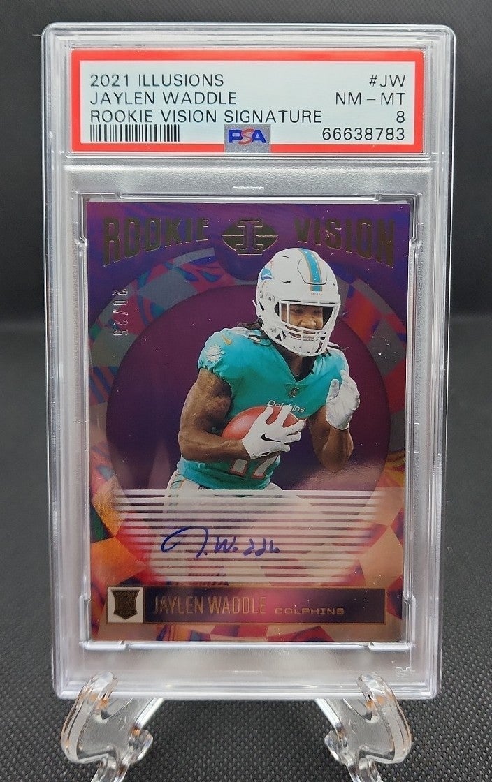 Jaylen waddle rookie signature 20/25 illusions rookie vision signature