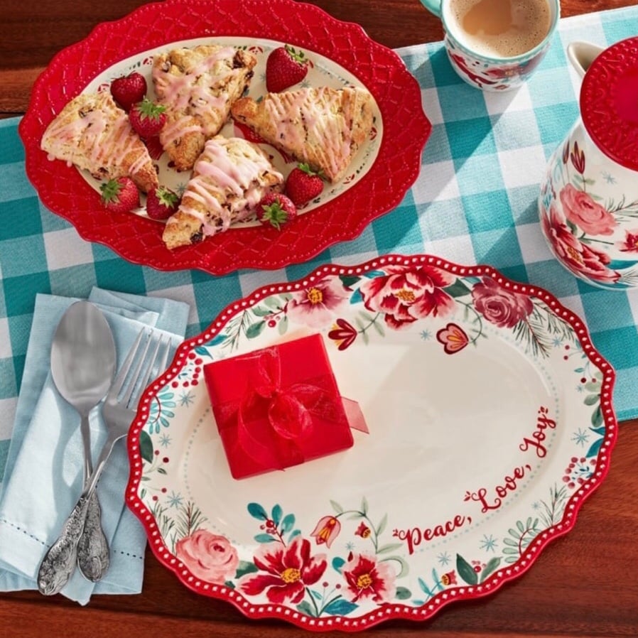 Pioneer Woman 2-Piece Merry Meadow Stoneware Platter Set