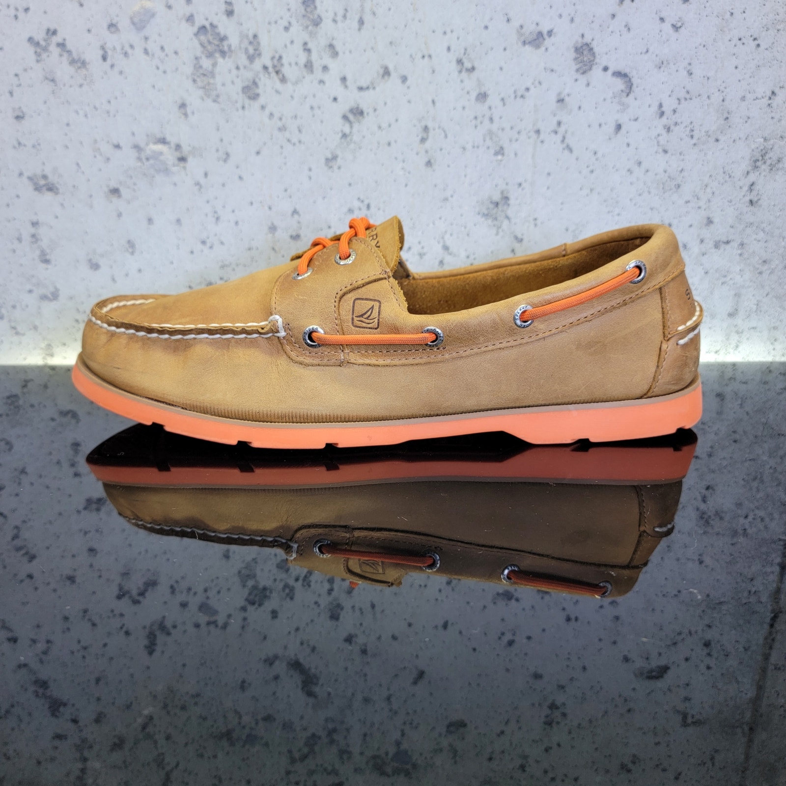 Sperry Authentic Original 2-Eye Boat Shoes Size 11.5 Tan/Orange