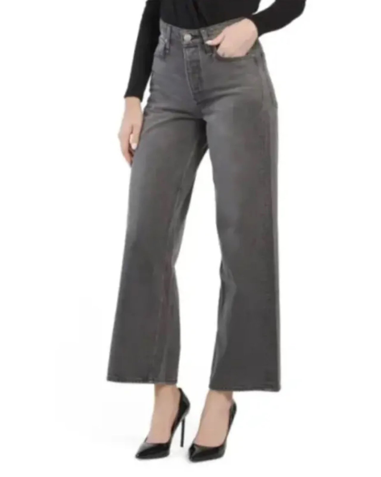Rag & Bone Maya High Rise Wide Leg Jeans Grey Women’s Sz 31 NWT