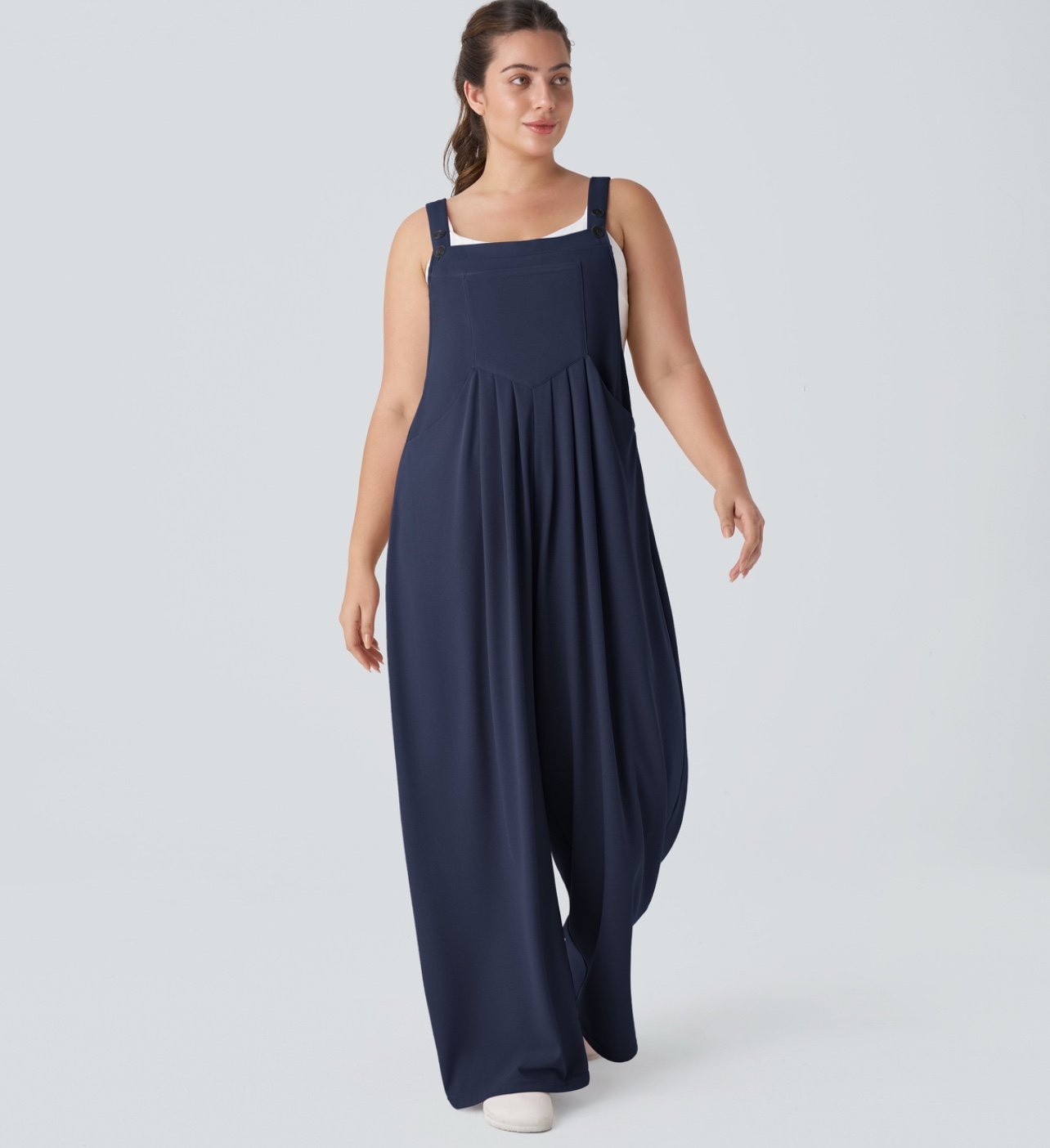 Halara NWT Adjustable Strap Button Multiple Pockets Waffle Casual Overalls M