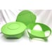 Tupperware 2 IMPRESSIONS Storage Bowls w/ clear windows 5531 lime green 10.5cups