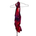 OSOS Design Shirt Womens 0 Halter Cami Top Ruched Front Tie Dye Smudge Print