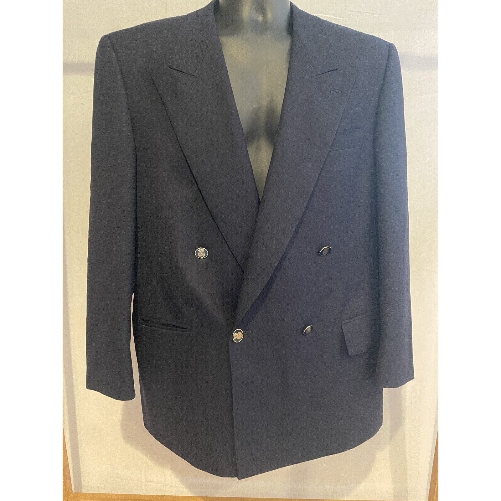 Suit coat with Order Of The Garter buttons Honi Soit Qui Mal 100% Wool 23x19 M