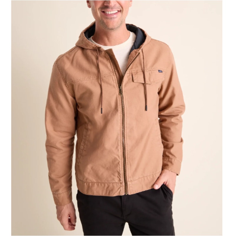 NEW CHUBBIES Men's Brown The Harvester Heavyweight Canvas Hooded Jacket Size 2XL