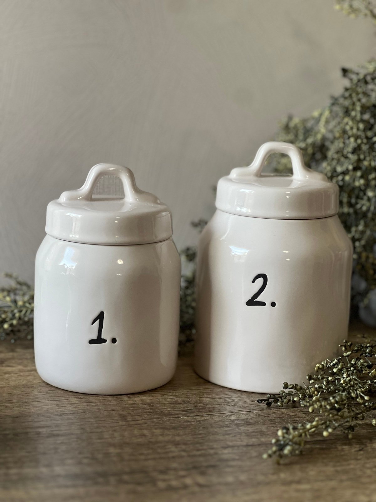 Rae Dunn canister set number 1 and 2
