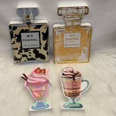 Chanel, Prada, and Gucci Designer Home Wooden Décor (4 items)