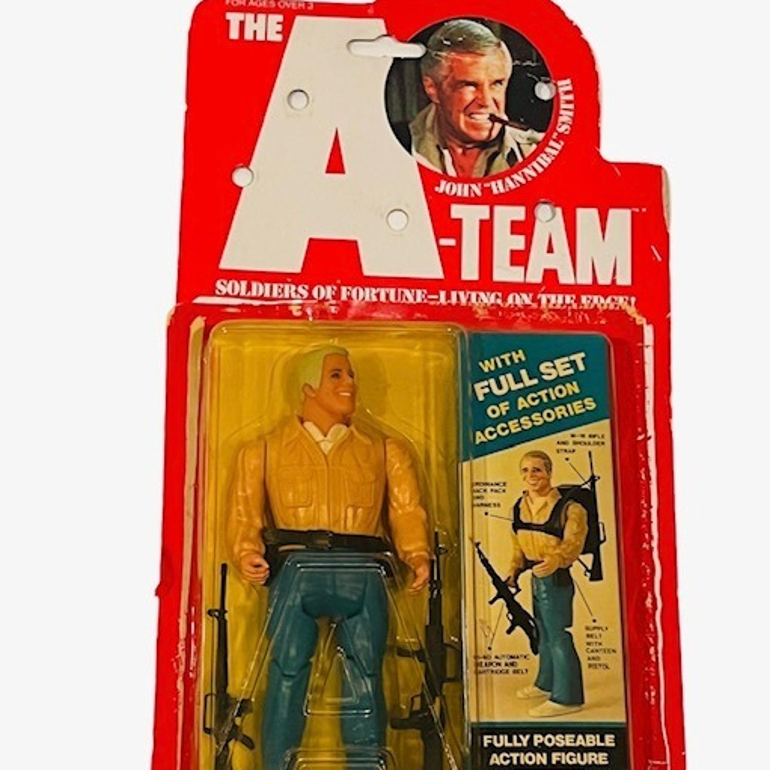 The A-Team Action Figure Toy 1983 Galoob John Hannibal COMPLETE card weapons vtg