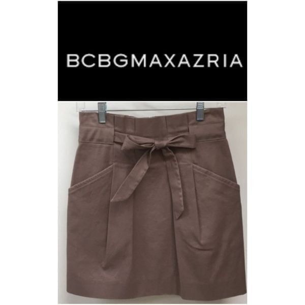 bcbgmaxazria mocha pleated skirt