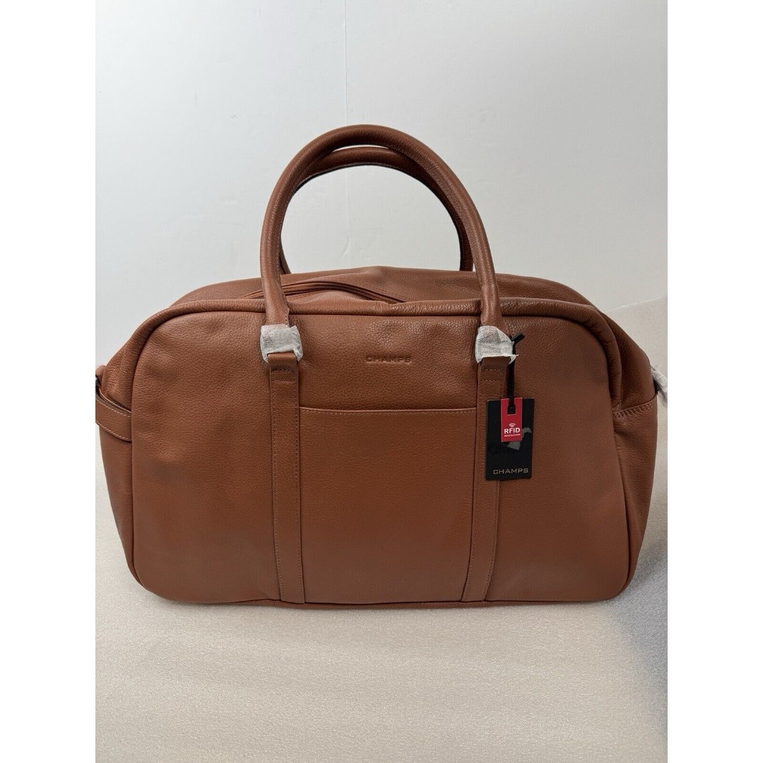 CHAMPS Onyx Leather Duffle Bag, Brown, NWT