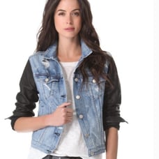 Rag & Bone Jean Jacket with Leather Sleeves