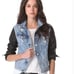 Rag & Bone Jean Jacket with Leather Sleeves