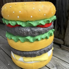 Homegoods Rare Vinyl Cheeseburger Stool/ Burger Stool Side Table TIKTOK NEW